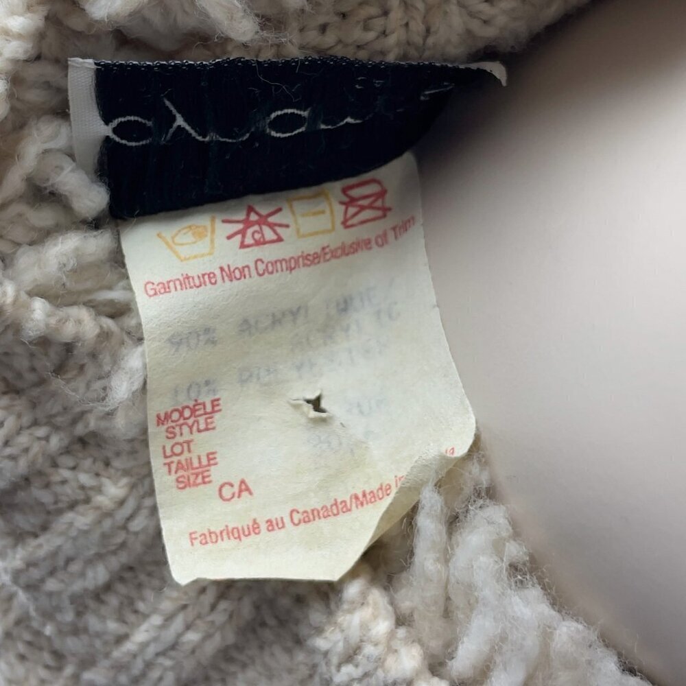 VINTAGE DYNAMITE Crop Fisherman Fringed Turtleneck Hem Knitted Sweater VTG M / S - Picture 8 of 8